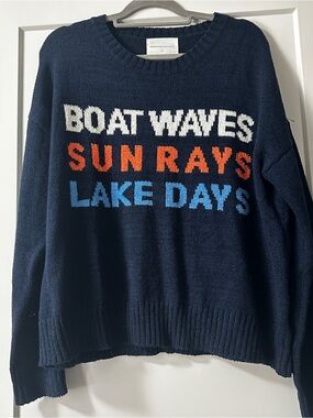 Lake Days Lightweight Navy Sweater